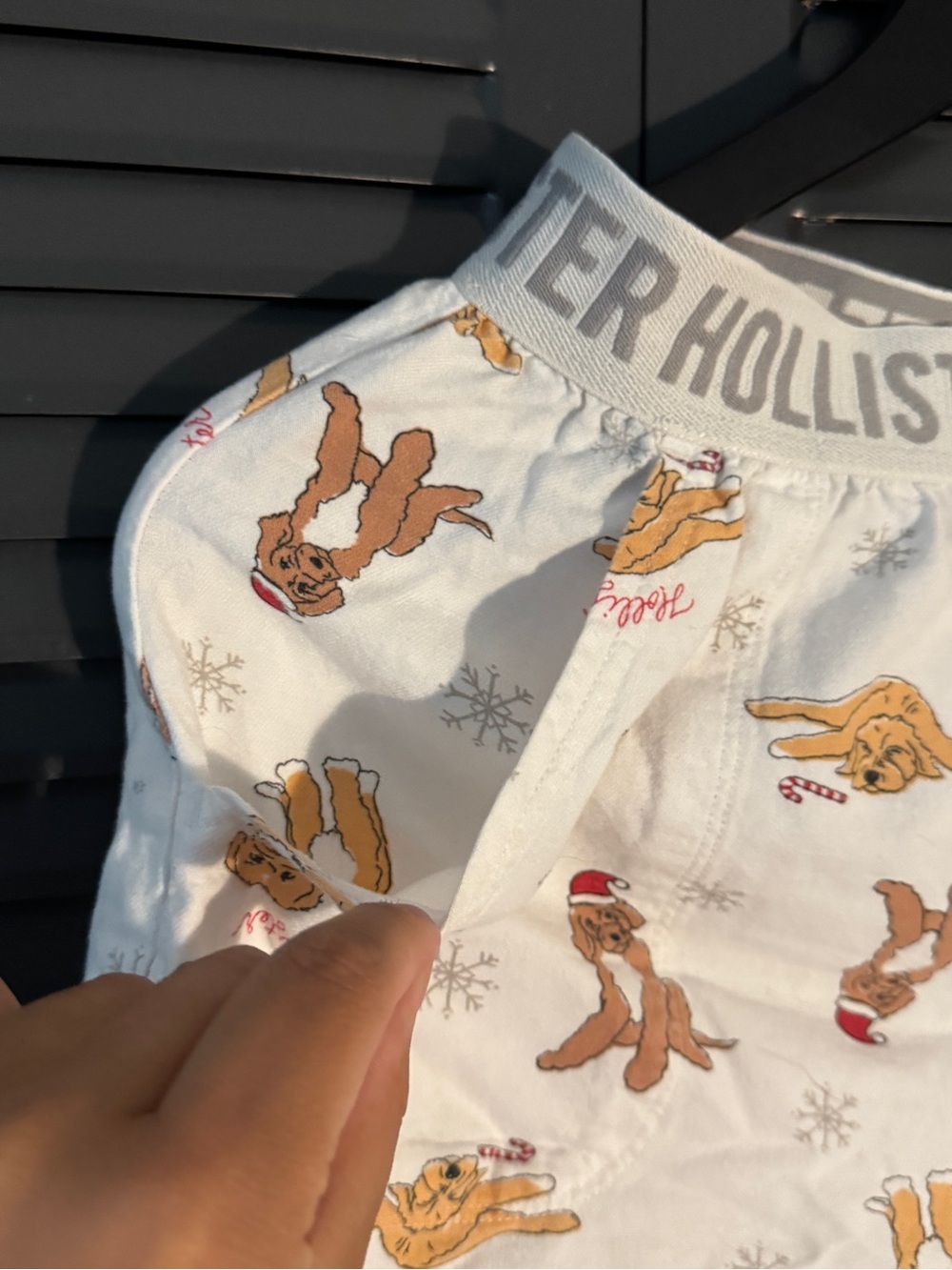 Hollister Gray and White Branded Sleep Shorts with Subtle Print - Picture 2 of 3